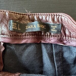 Small Zara Basic Brown Leather mini skirt